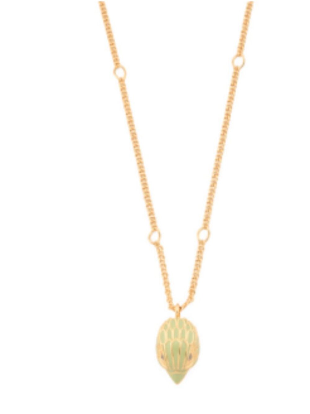 KURT GEIGER LONDON Green Enamel Eagle Short Pendant Necklace